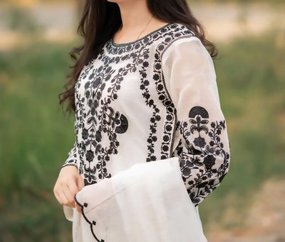 Khaadi 3PC Embroidered With Khaadi Embroidered Shawl